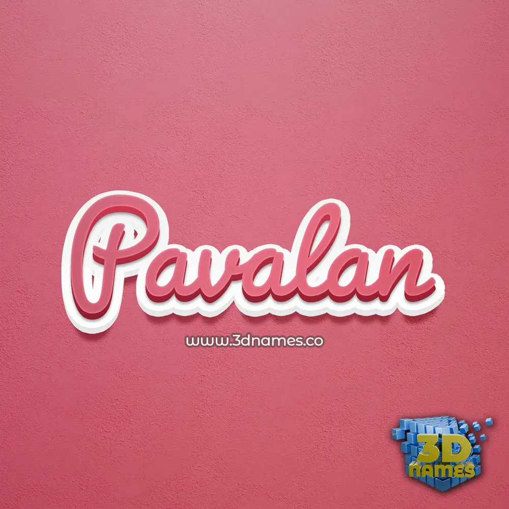 pavalan in Red Scribble style - 3D name wallpaper