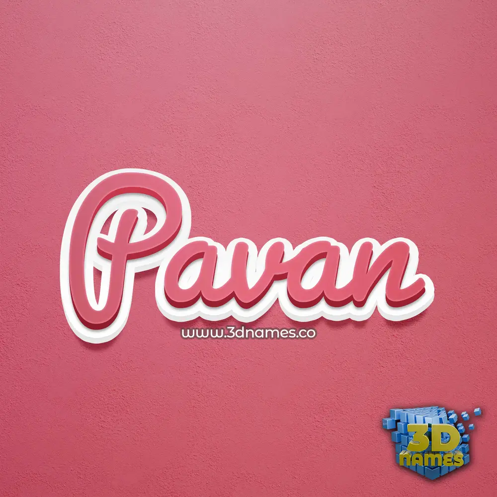 pavan in Red Scribble style - 3D name wallpaper