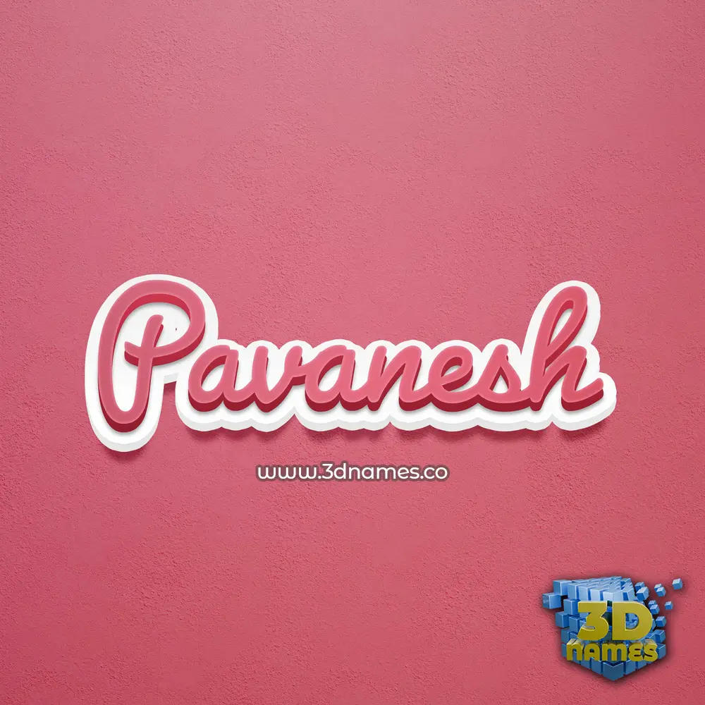 pavanesh in Red Scribble style - 3D name wallpaper