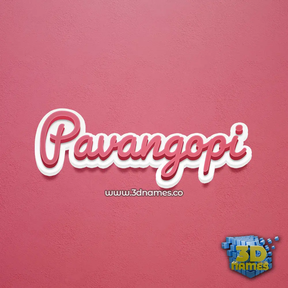 pavangopi in Red Scribble style - 3D name wallpaper