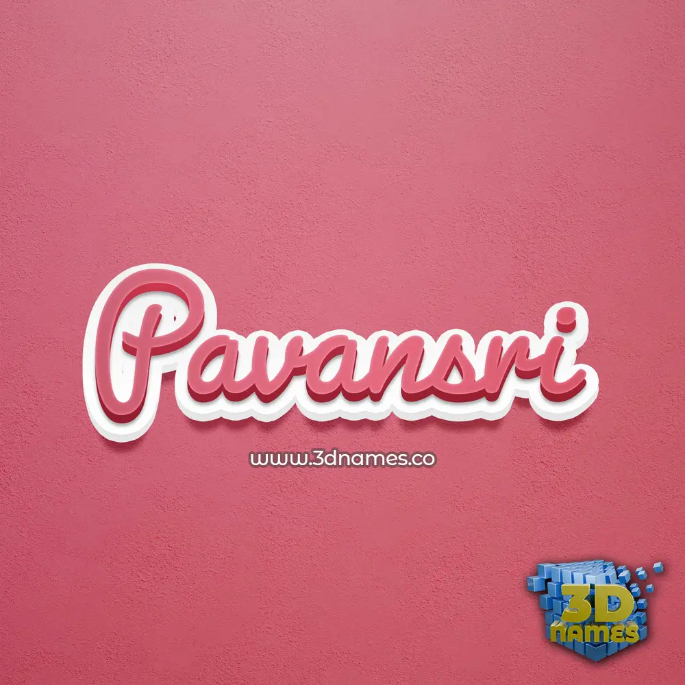 pavansri in Red Scribble style - 3D name wallpaper