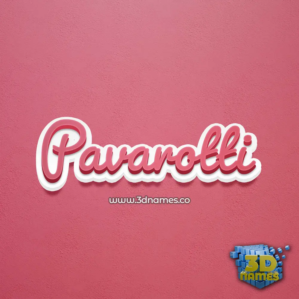 pavarotti in Red Scribble style - 3D name wallpaper