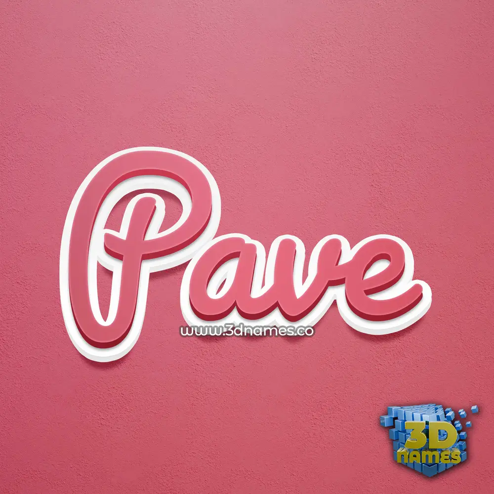 pave in Red Scribble style - 3D name wallpaper