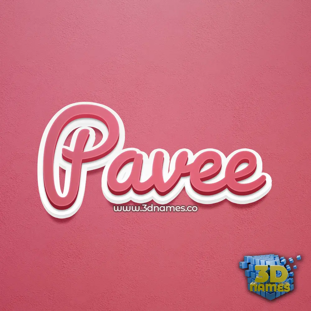 pavee in Red Scribble style - 3D name wallpaper