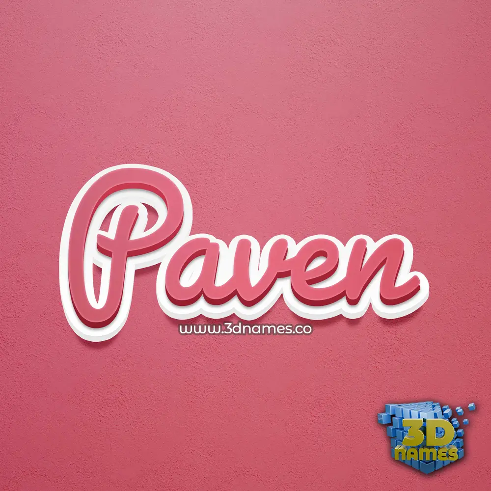 paven in Red Scribble style - 3D name wallpaper