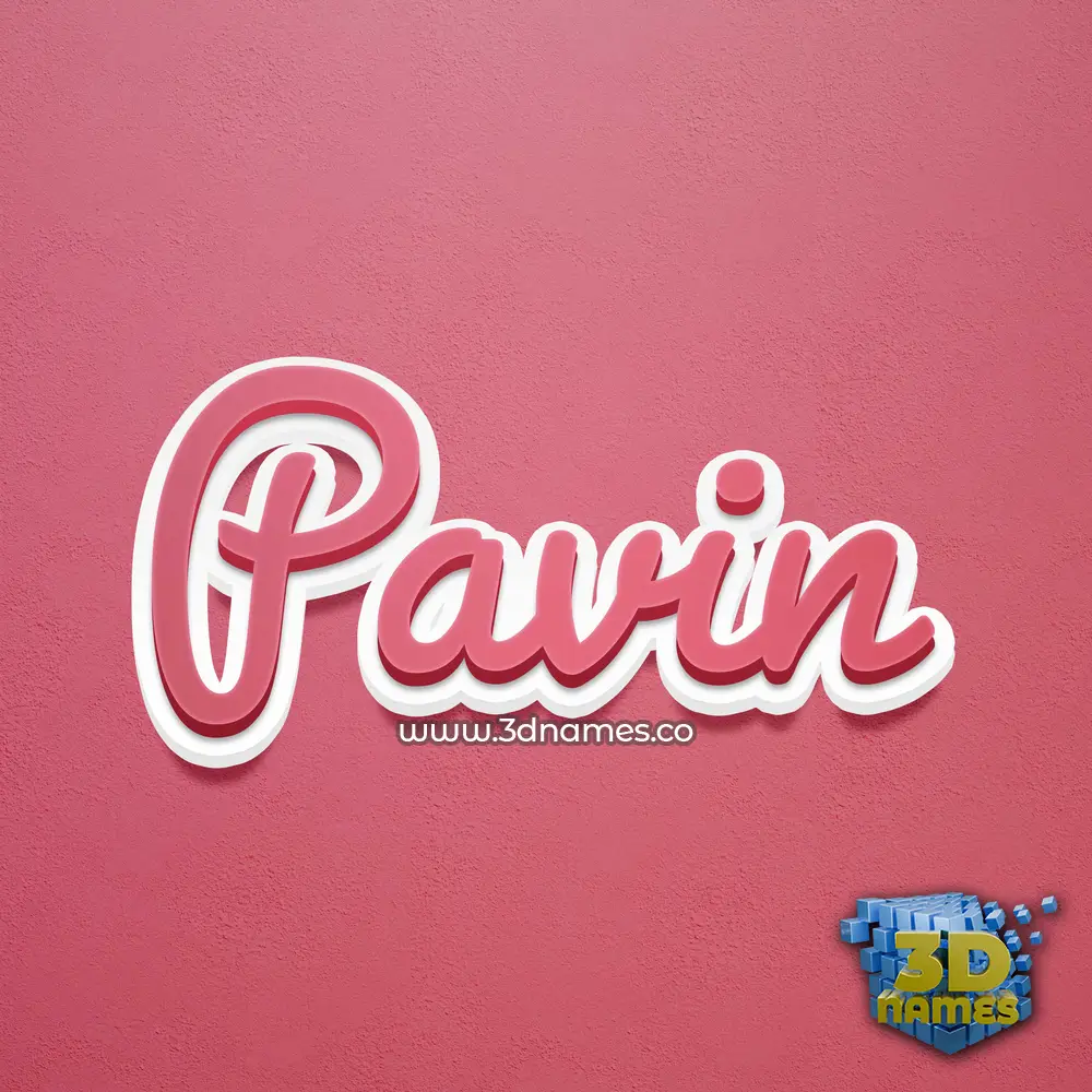 pavin in Red Scribble style - 3D name wallpaper