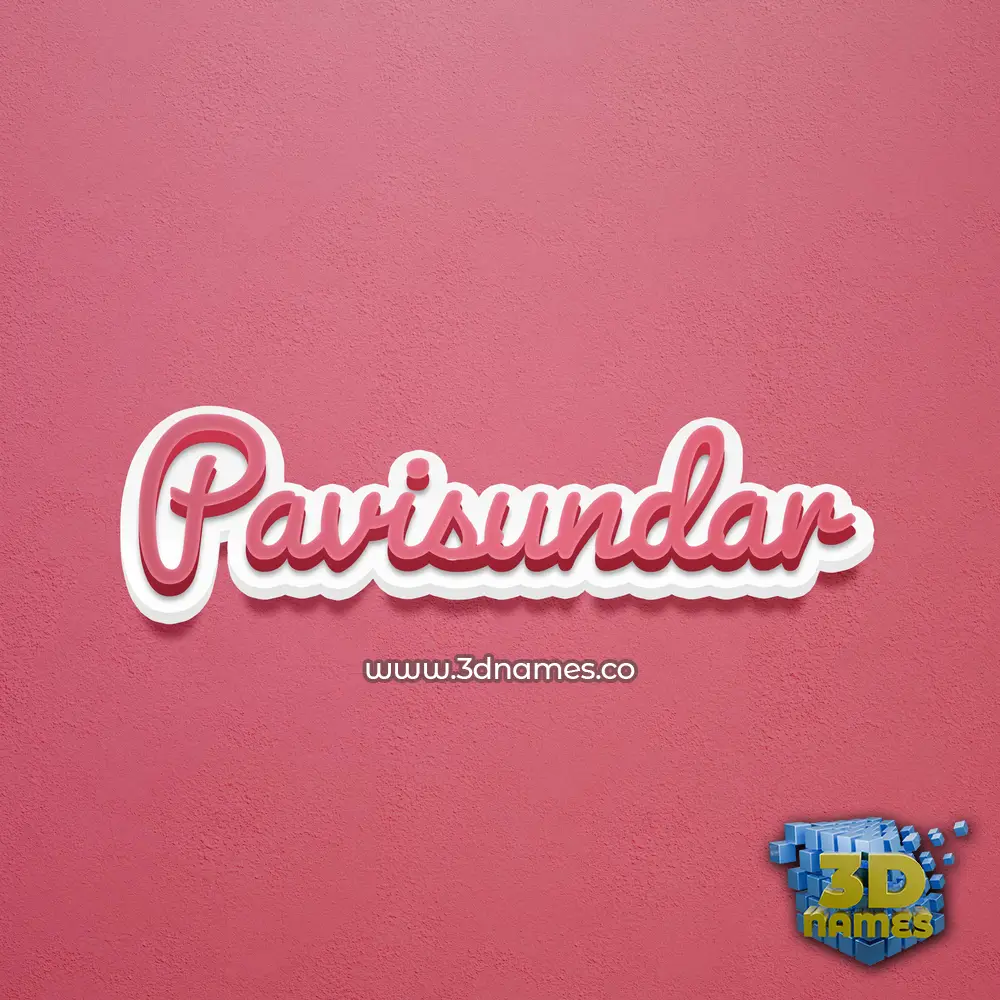 pavisundar in Red Scribble style - 3D name wallpaper