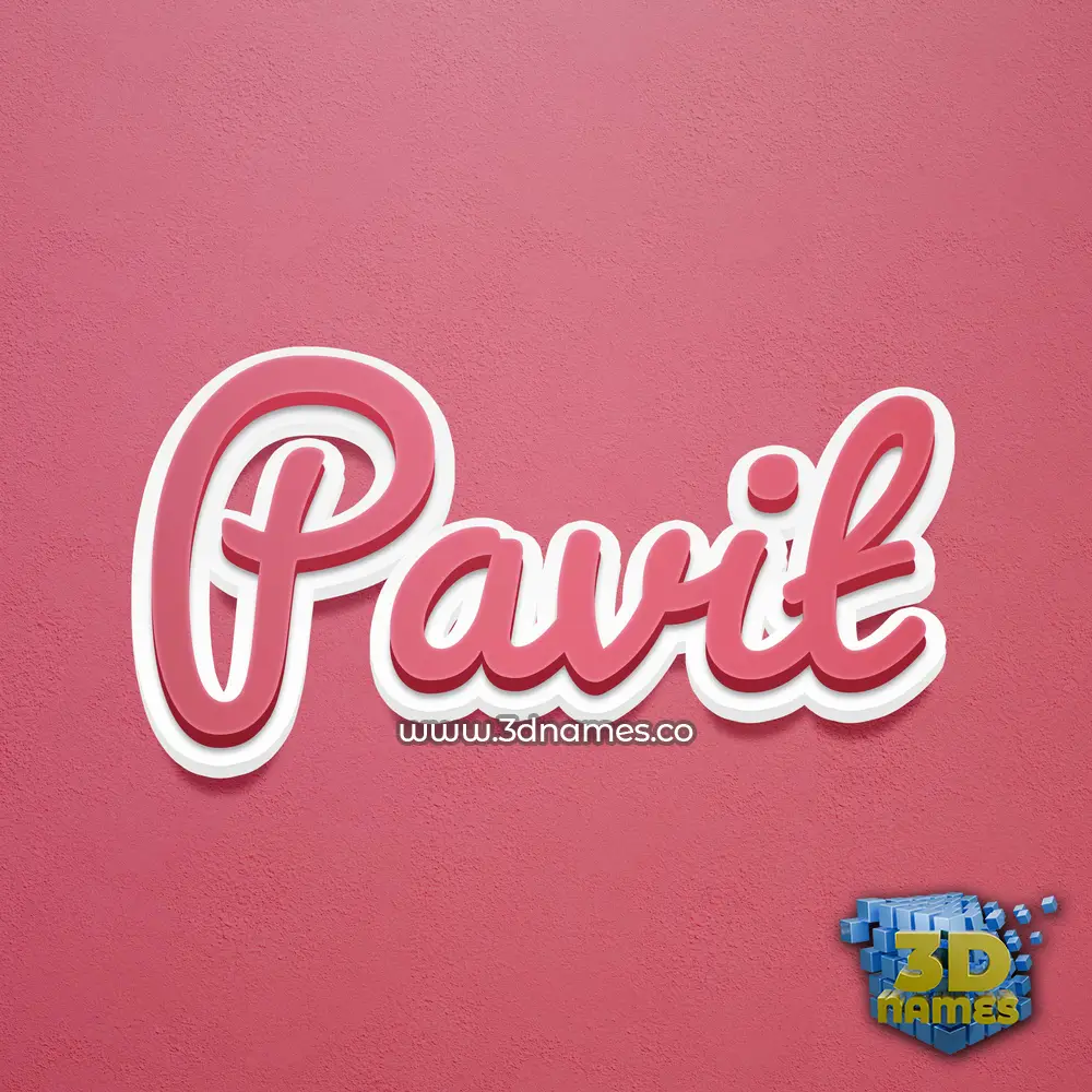 pavit in Red Scribble style - 3D name wallpaper