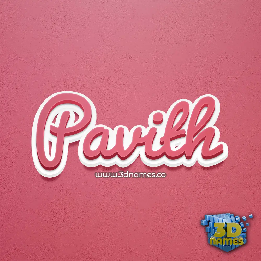 pavith in Red Scribble style - 3D name wallpaper
