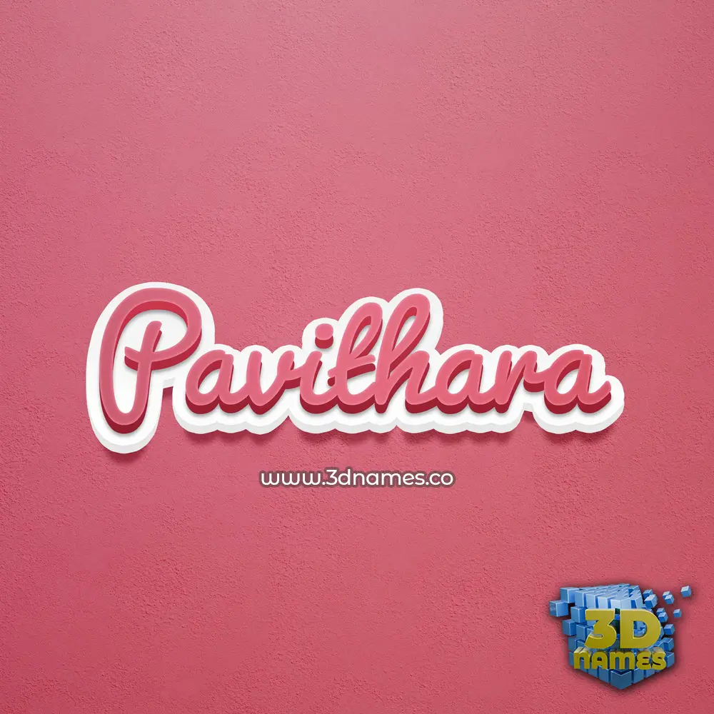 pavithara in Red Scribble style - 3D name wallpaper