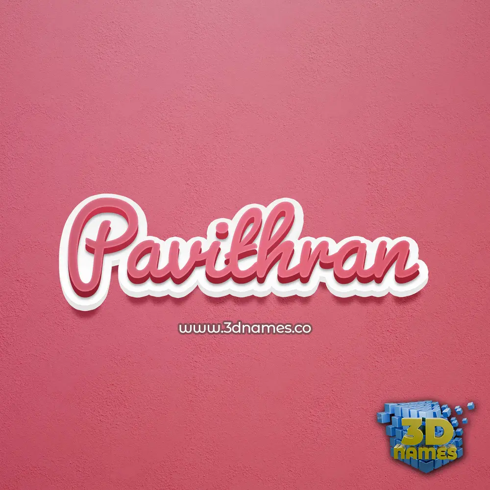 pavithran in Red Scribble style - 3D name wallpaper