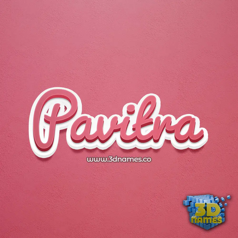 pavitra in Red Scribble style - 3D name wallpaper