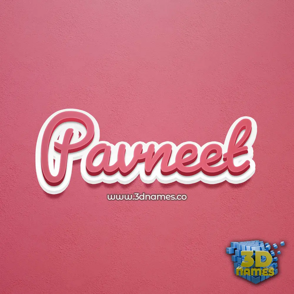 pavneet in Red Scribble style - 3D name wallpaper