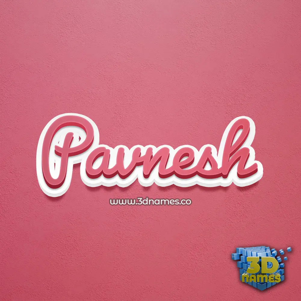 pavnesh in Red Scribble style - 3D name wallpaper
