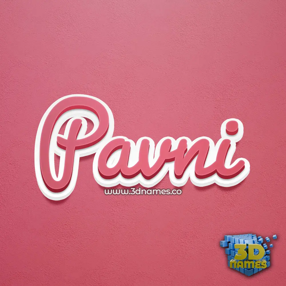 pavni in Red Scribble style - 3D name wallpaper