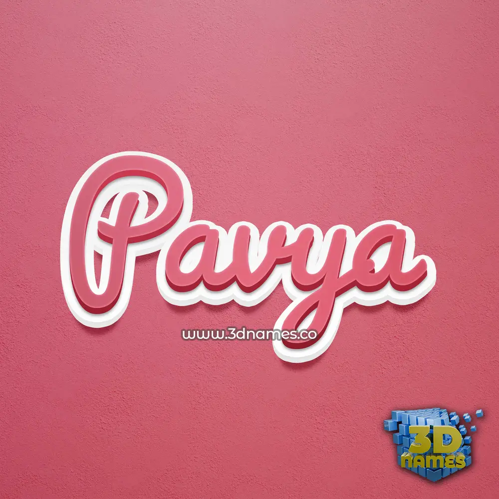 pavya in Red Scribble style - 3D name wallpaper