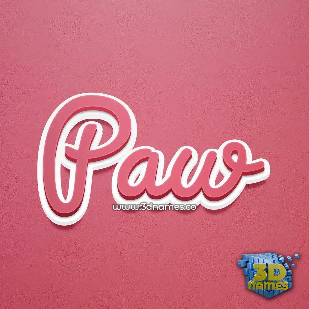 paw in Red Scribble style - 3D name wallpaper