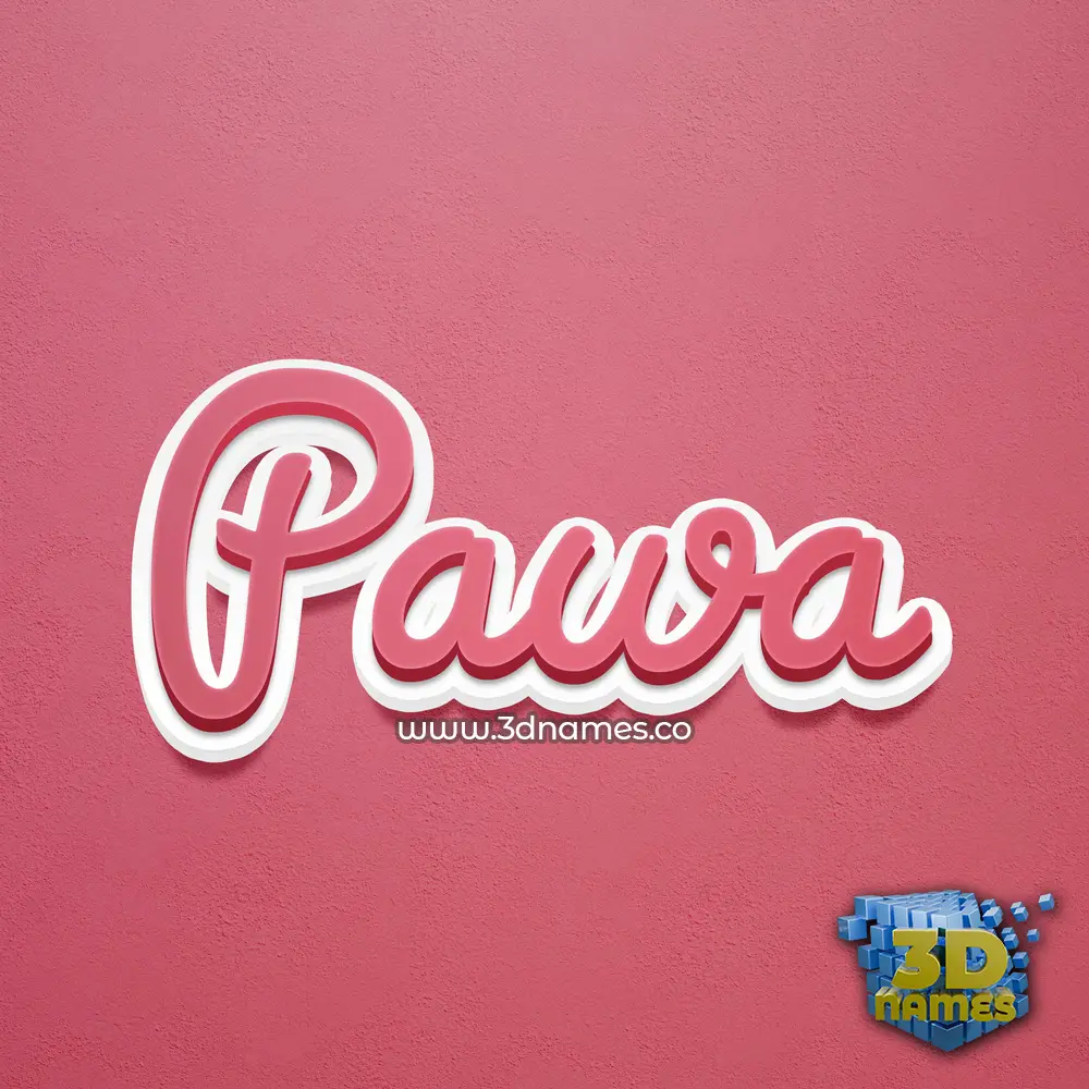 pawa in Red Scribble style - 3D name wallpaper