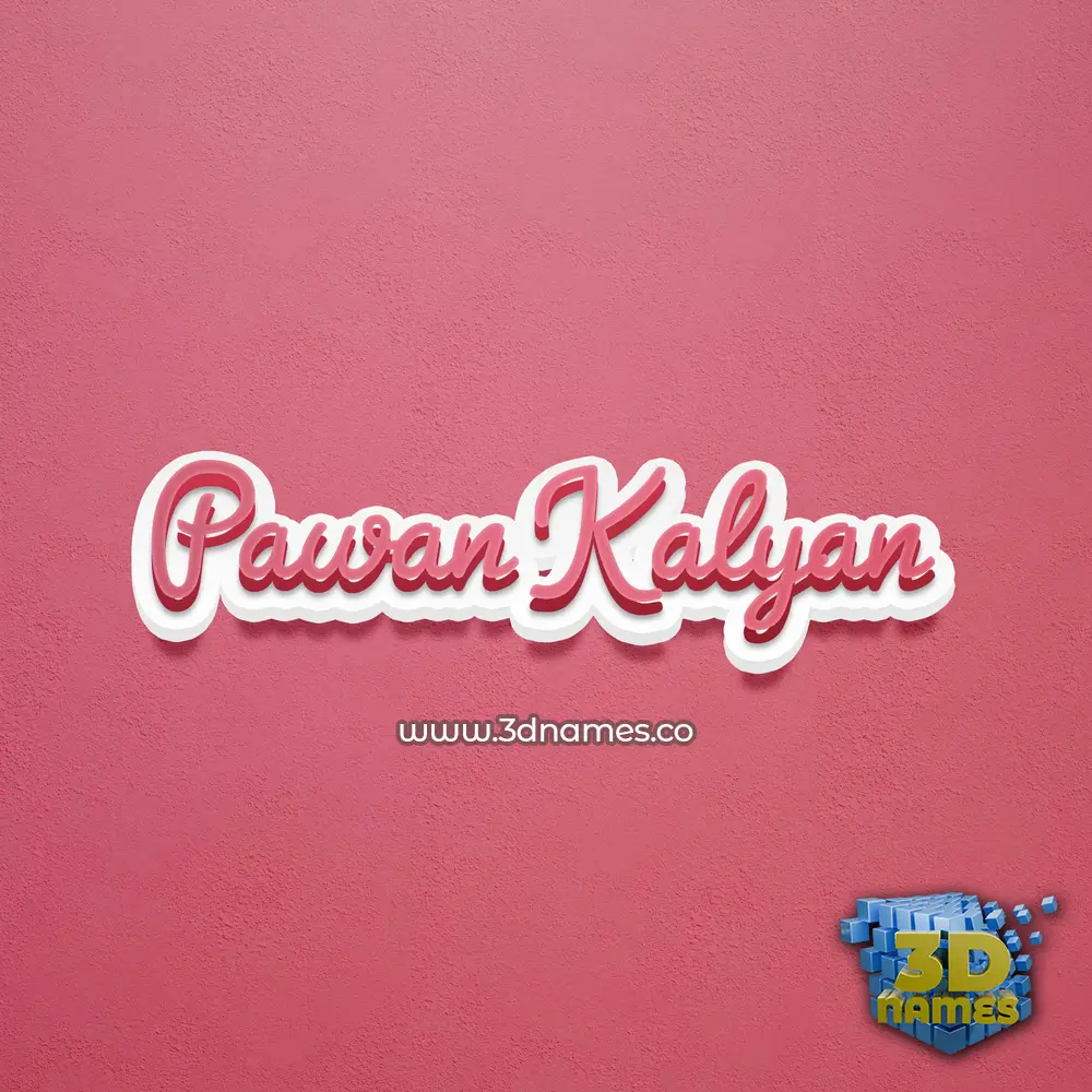 pawan kalyan in Red Scribble style - 3D name wallpaper