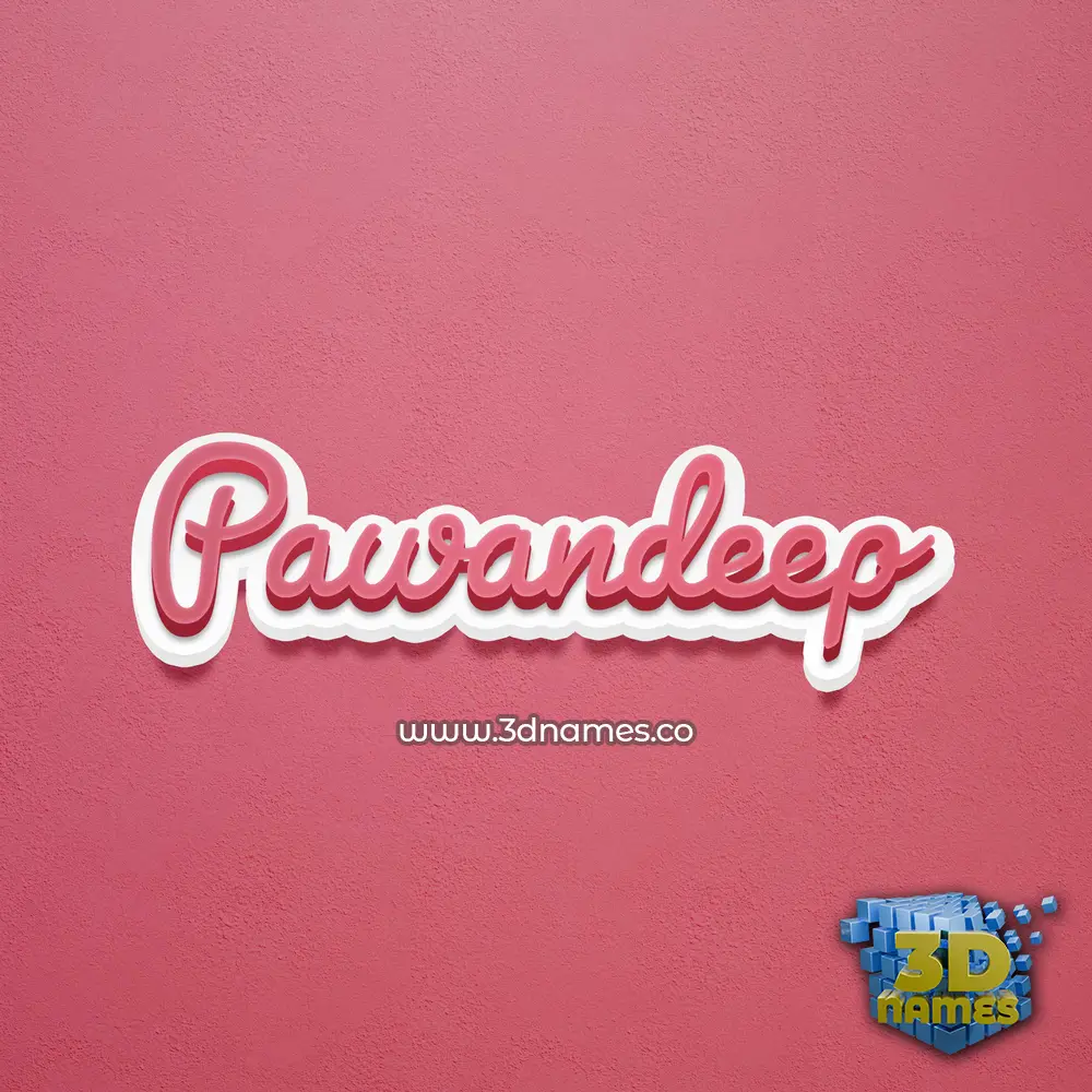 pawandeep in Red Scribble style - 3D name wallpaper