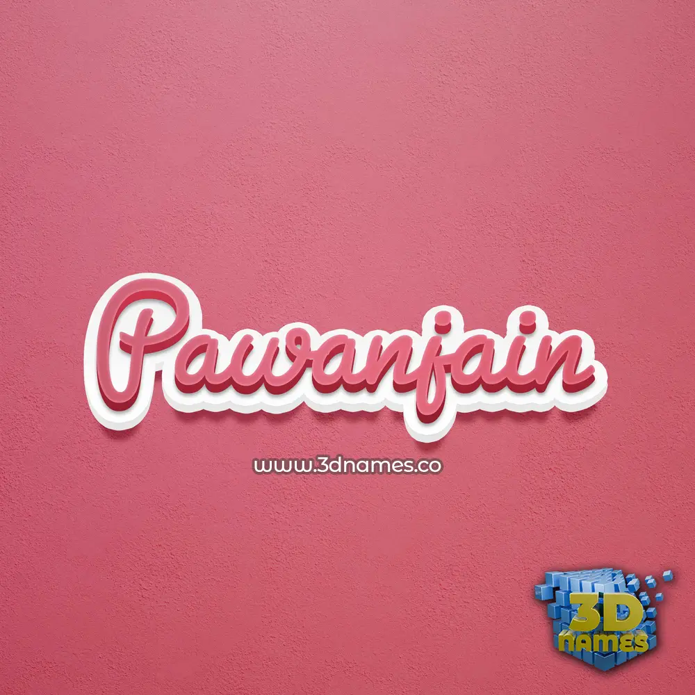 pawanjain in Red Scribble style - 3D name wallpaper