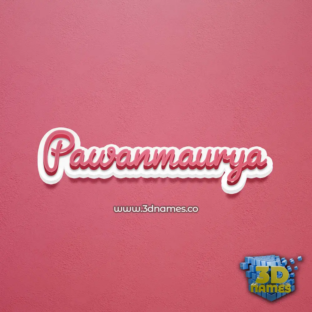 pawanmaurya in Red Scribble style - 3D name wallpaper