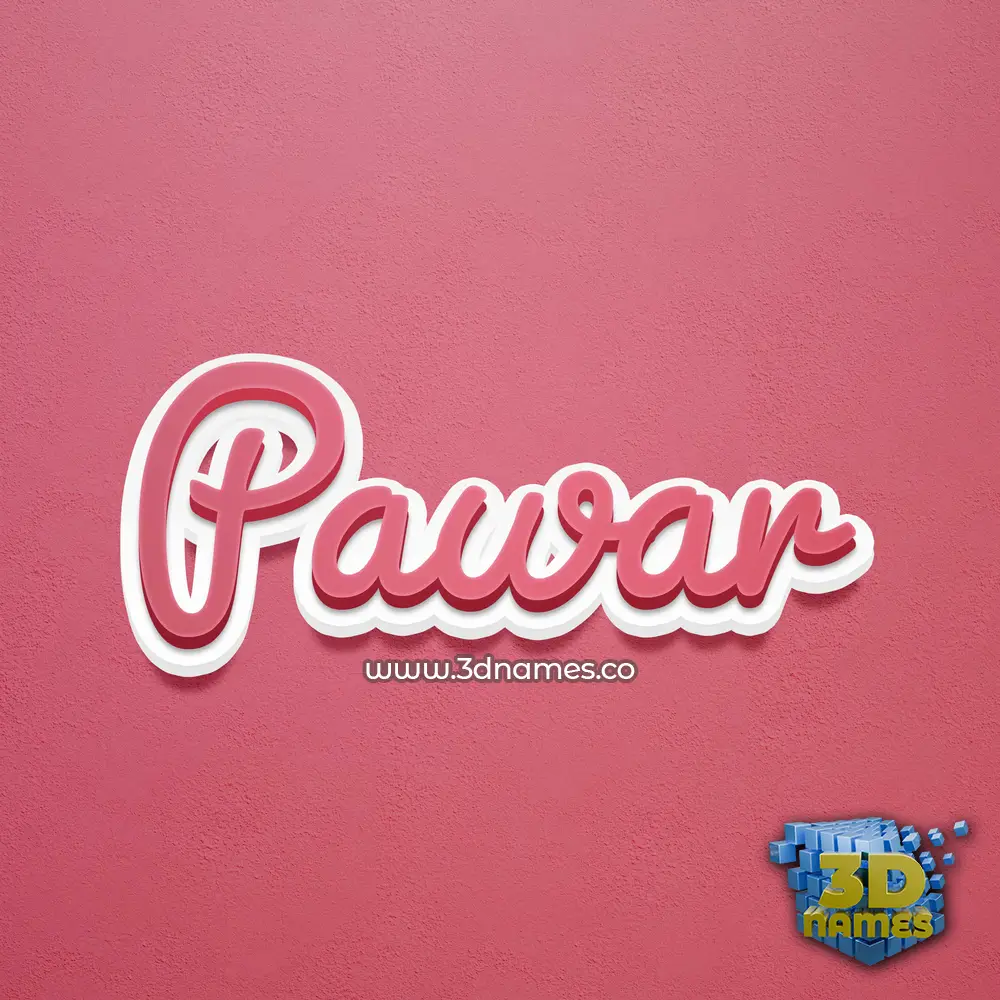 pawar in Red Scribble style - 3D name wallpaper