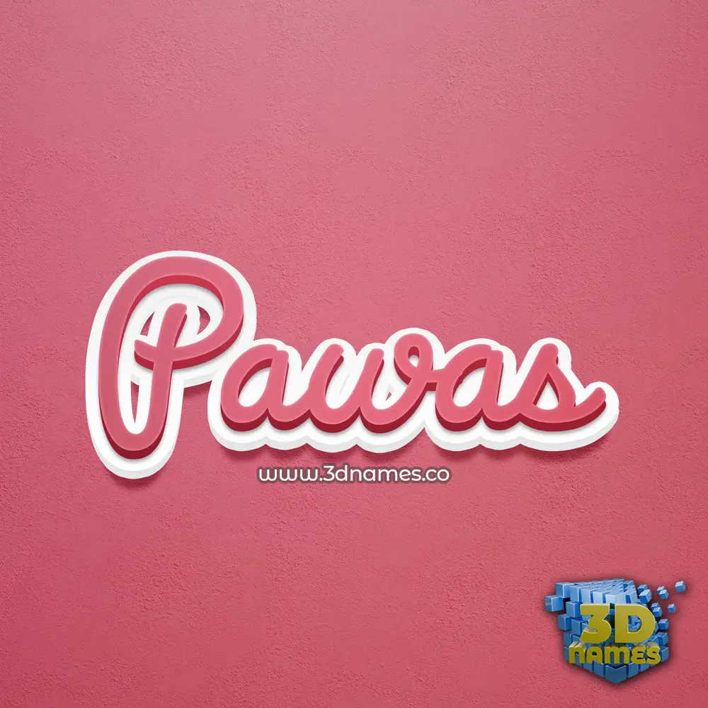 pawas in Red Scribble style - 3D name wallpaper