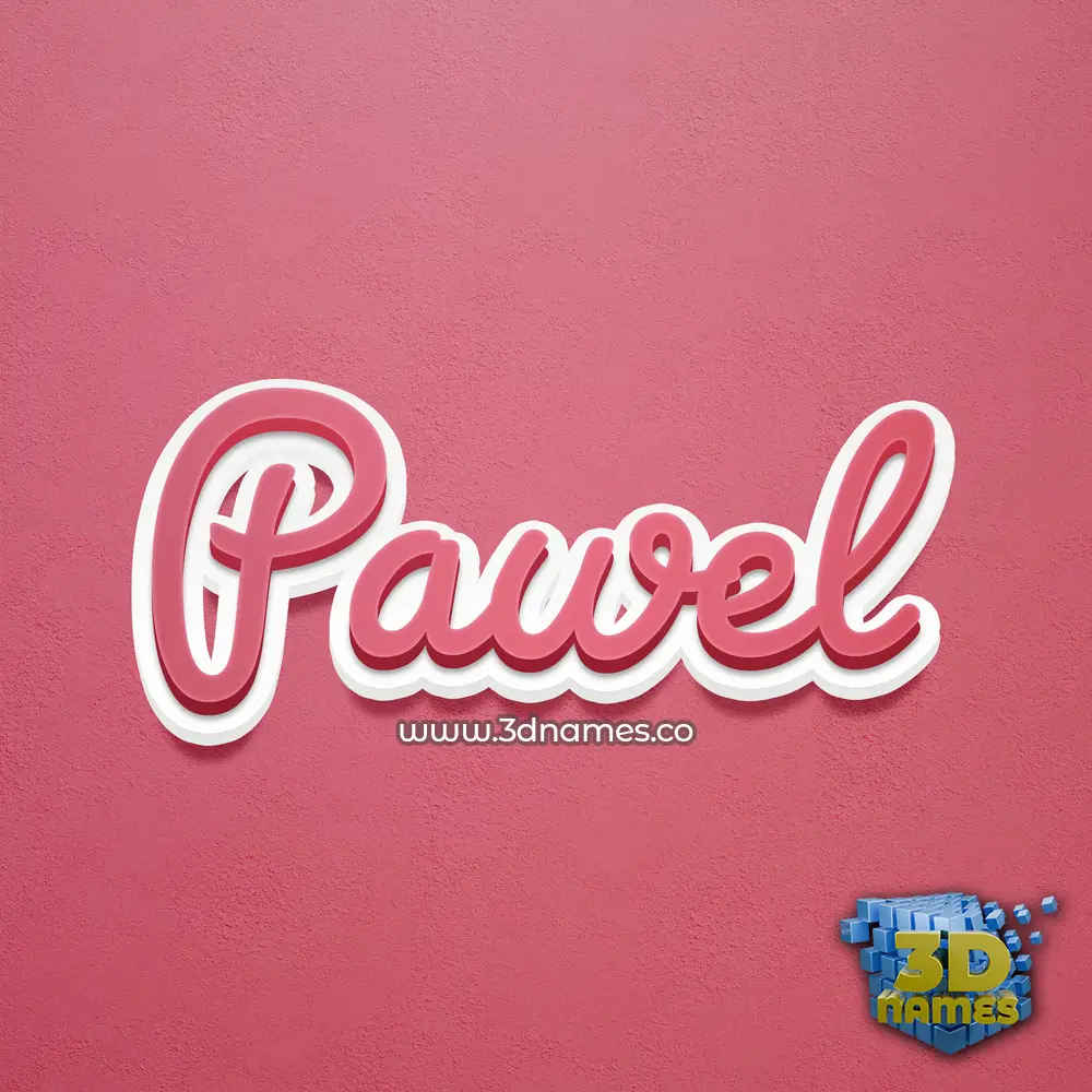 pawel in Red Scribble style - 3D name wallpaper