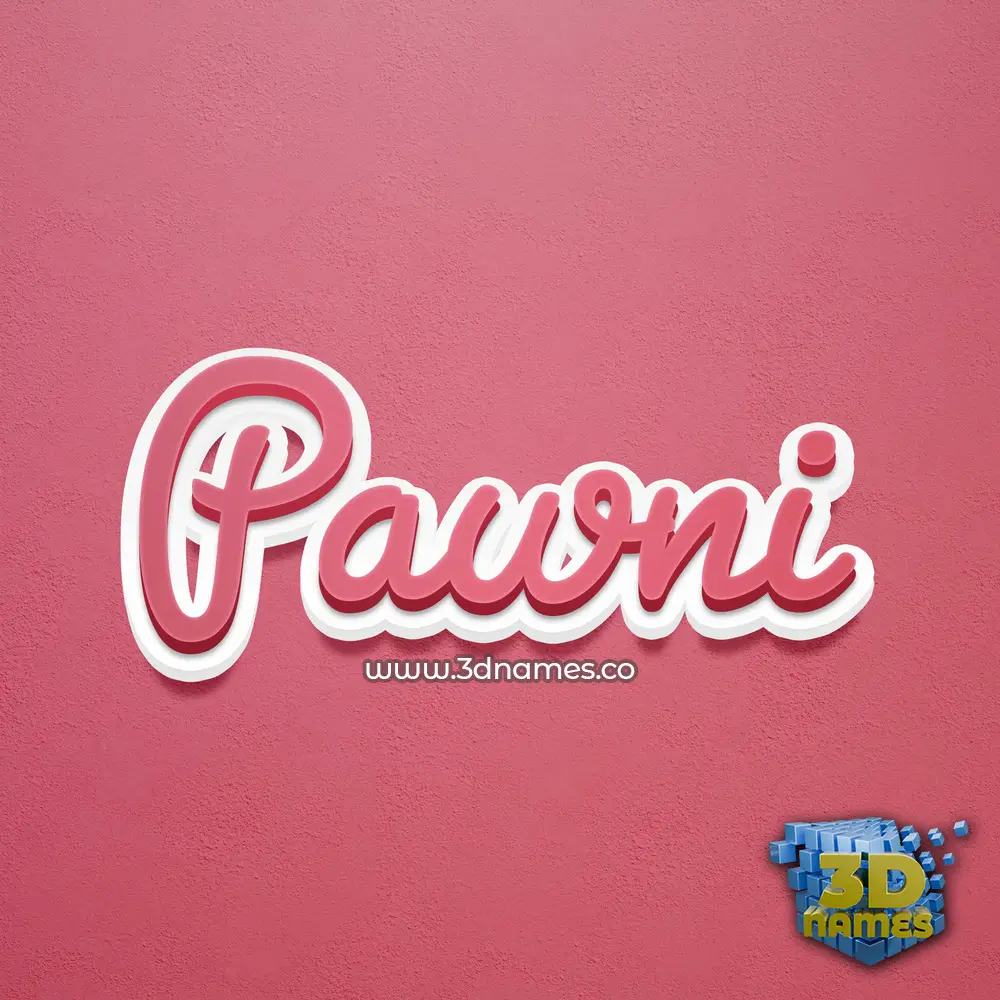 pawni in Red Scribble style - 3D name wallpaper