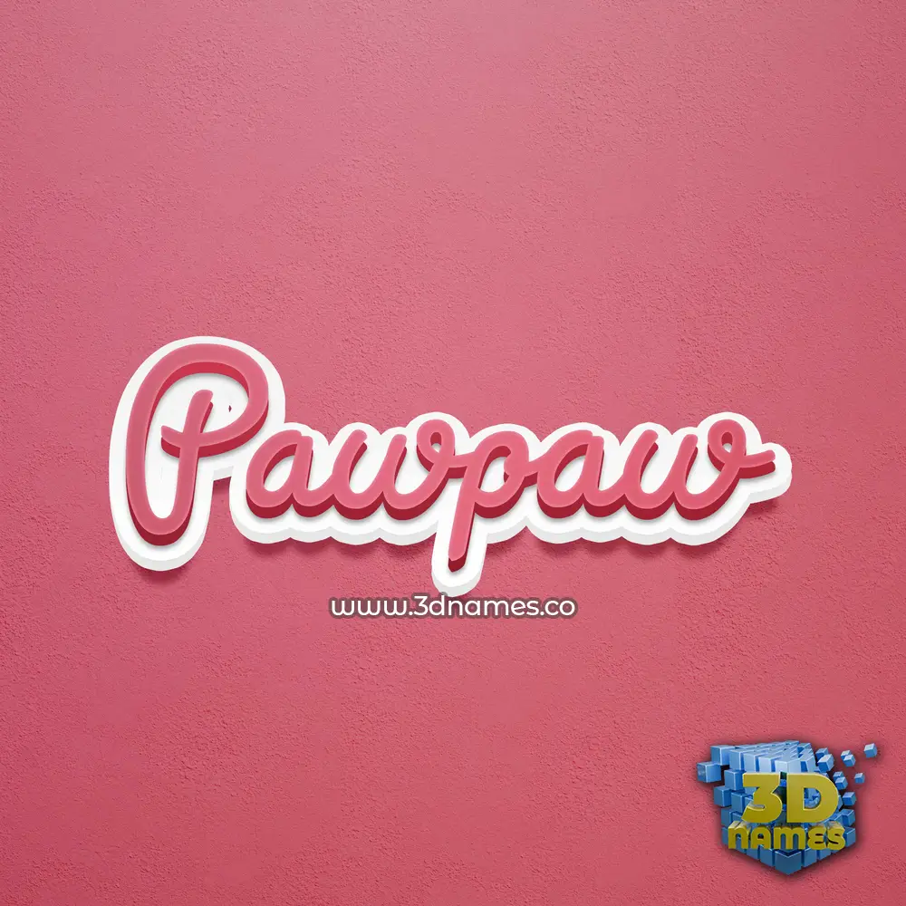 pawpaw in Red Scribble style - 3D name wallpaper