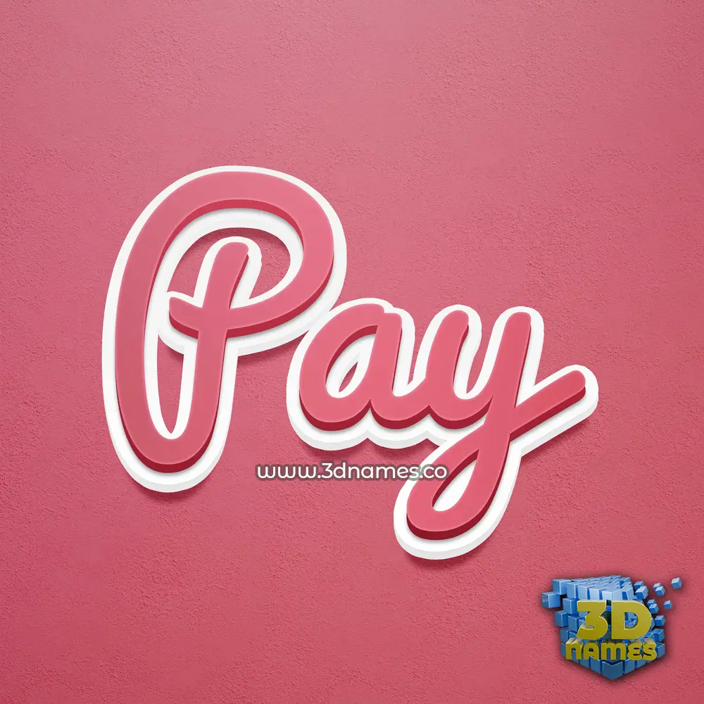 pay in Red Scribble style - 3D name wallpaper