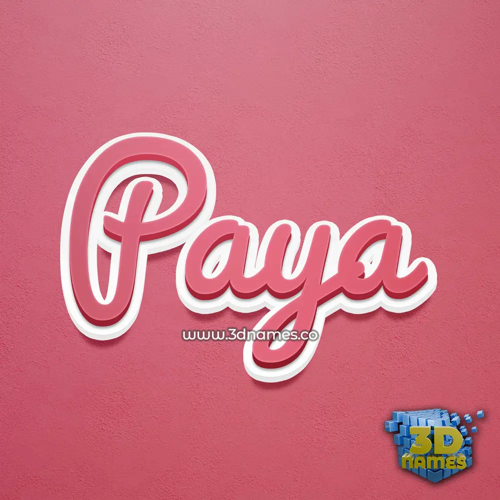 paya in Red Scribble style - 3D name wallpaper