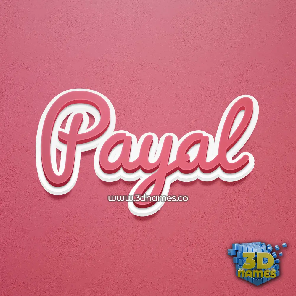 payal in Red Scribble style - 3D name wallpaper