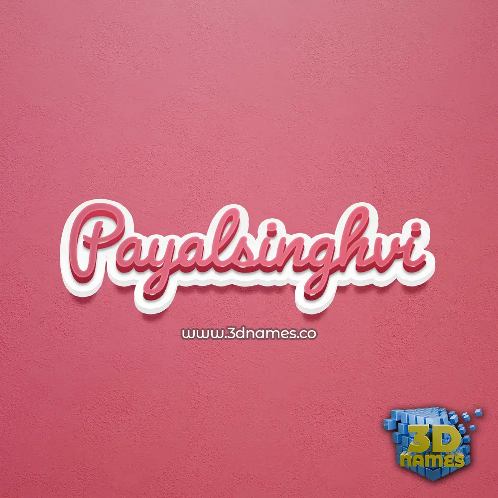 payalsinghvi in Red Scribble style - 3D name wallpaper