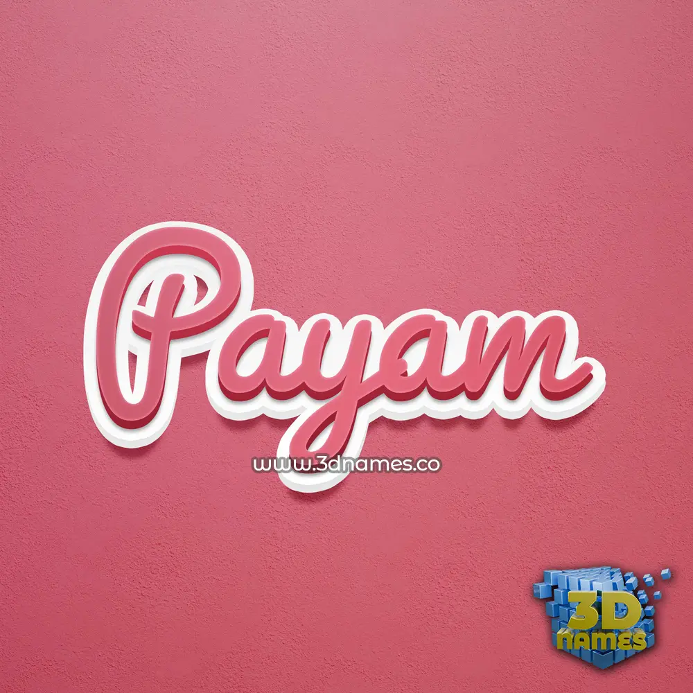 payam in Red Scribble style - 3D name wallpaper