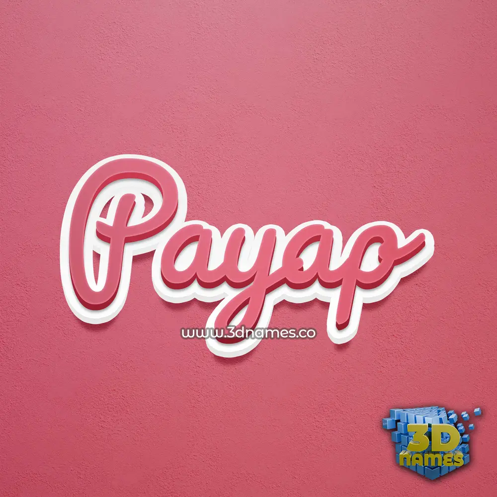 payap in Red Scribble style - 3D name wallpaper