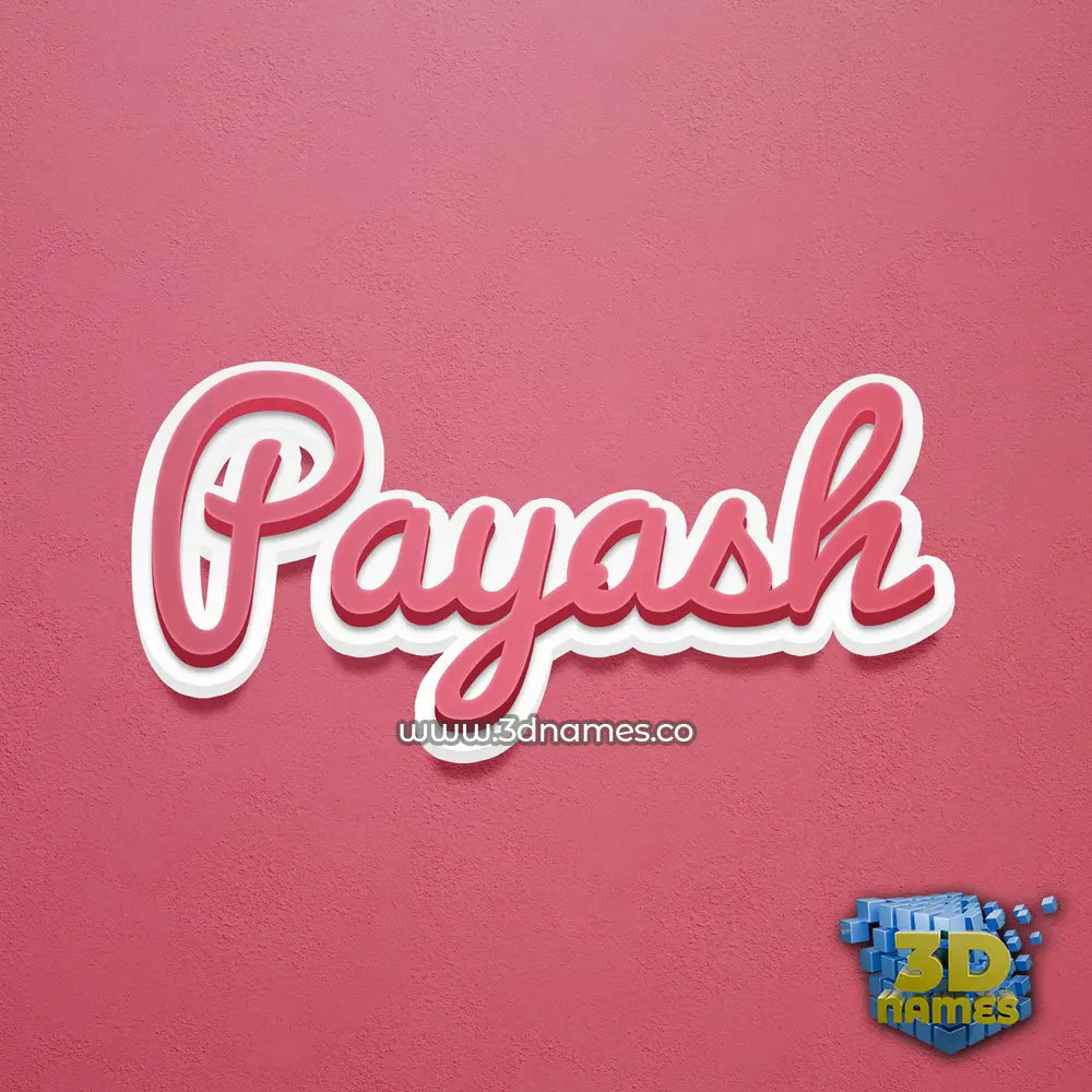 payash in Red Scribble style - 3D name wallpaper