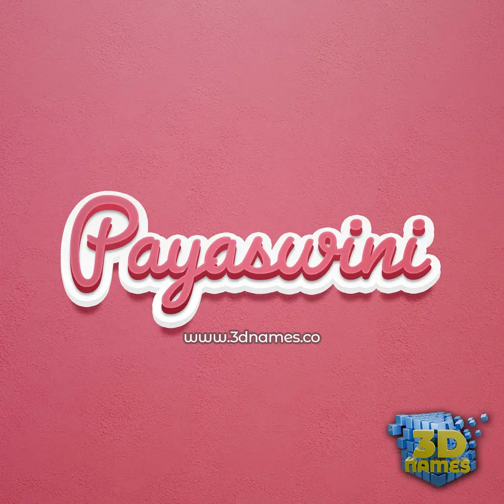 payaswini in Red Scribble style - 3D name wallpaper