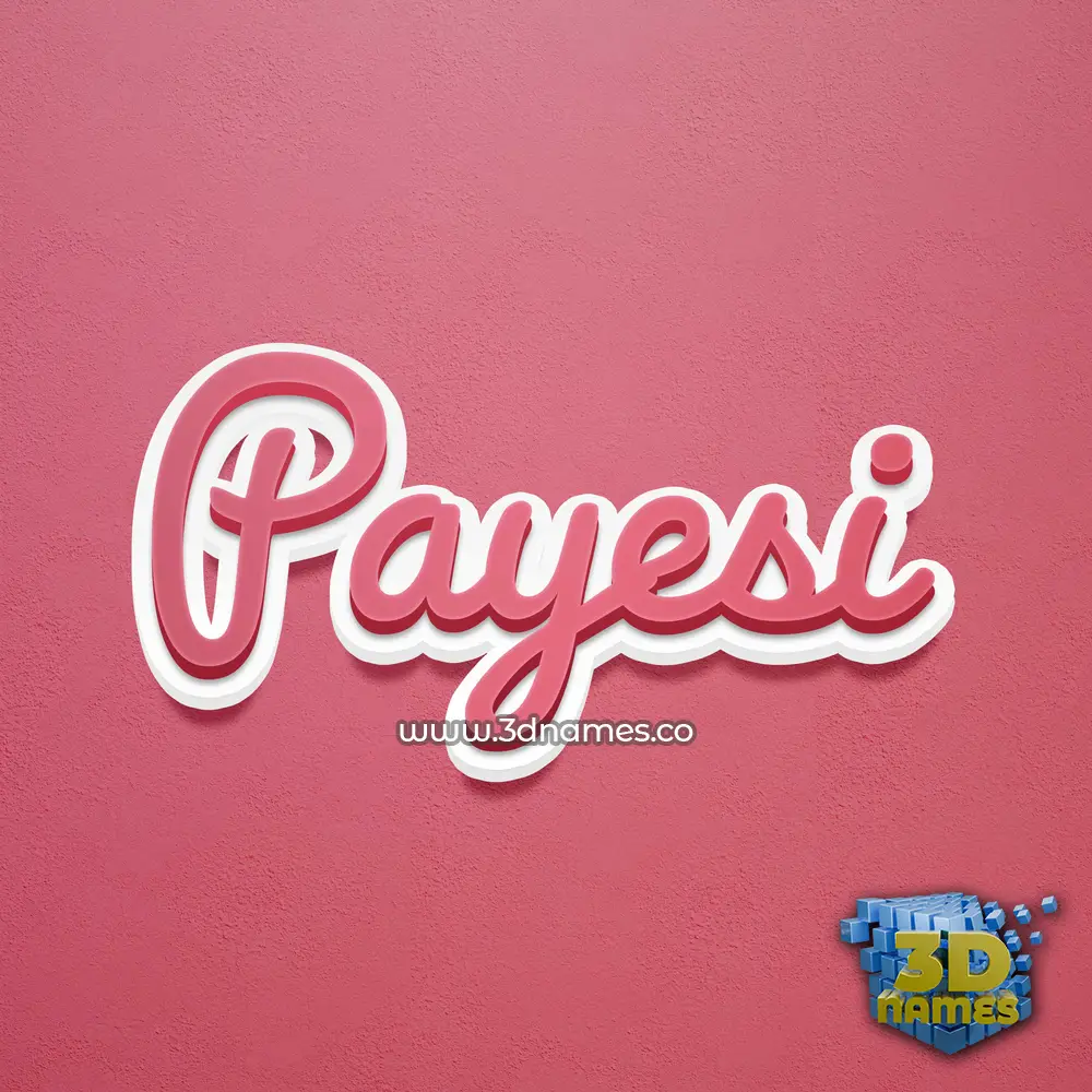payesi in Red Scribble style - 3D name wallpaper