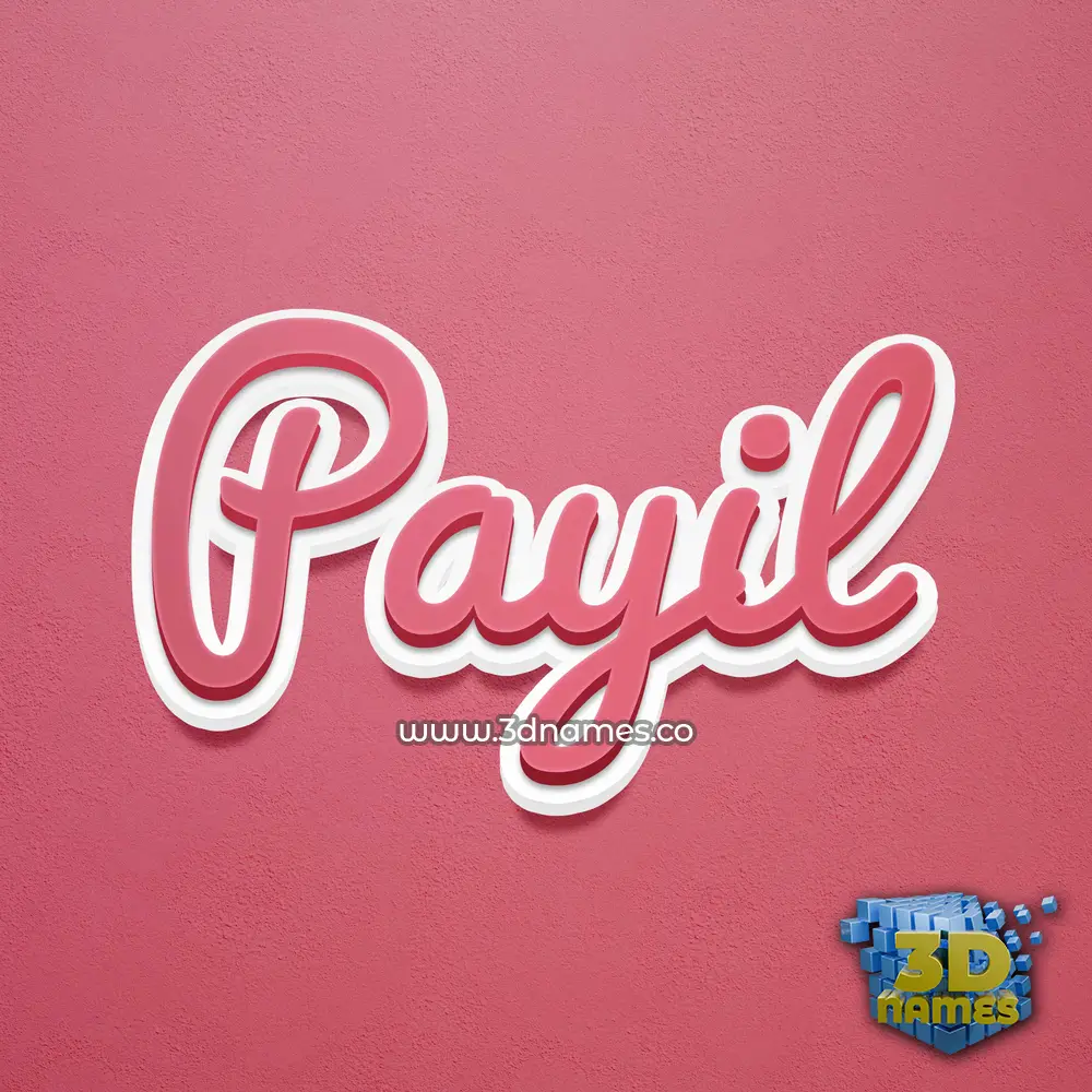 payil in Red Scribble style - 3D name wallpaper
