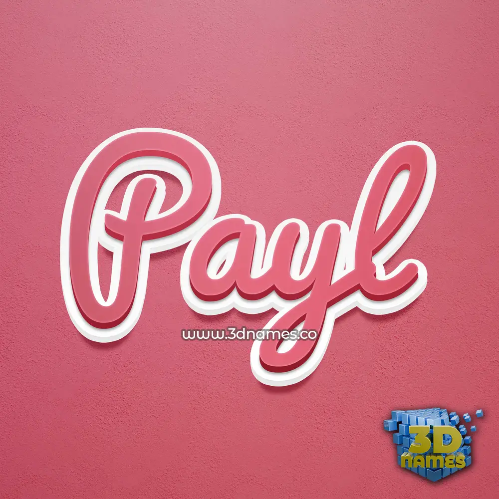 payl in Red Scribble style - 3D name wallpaper