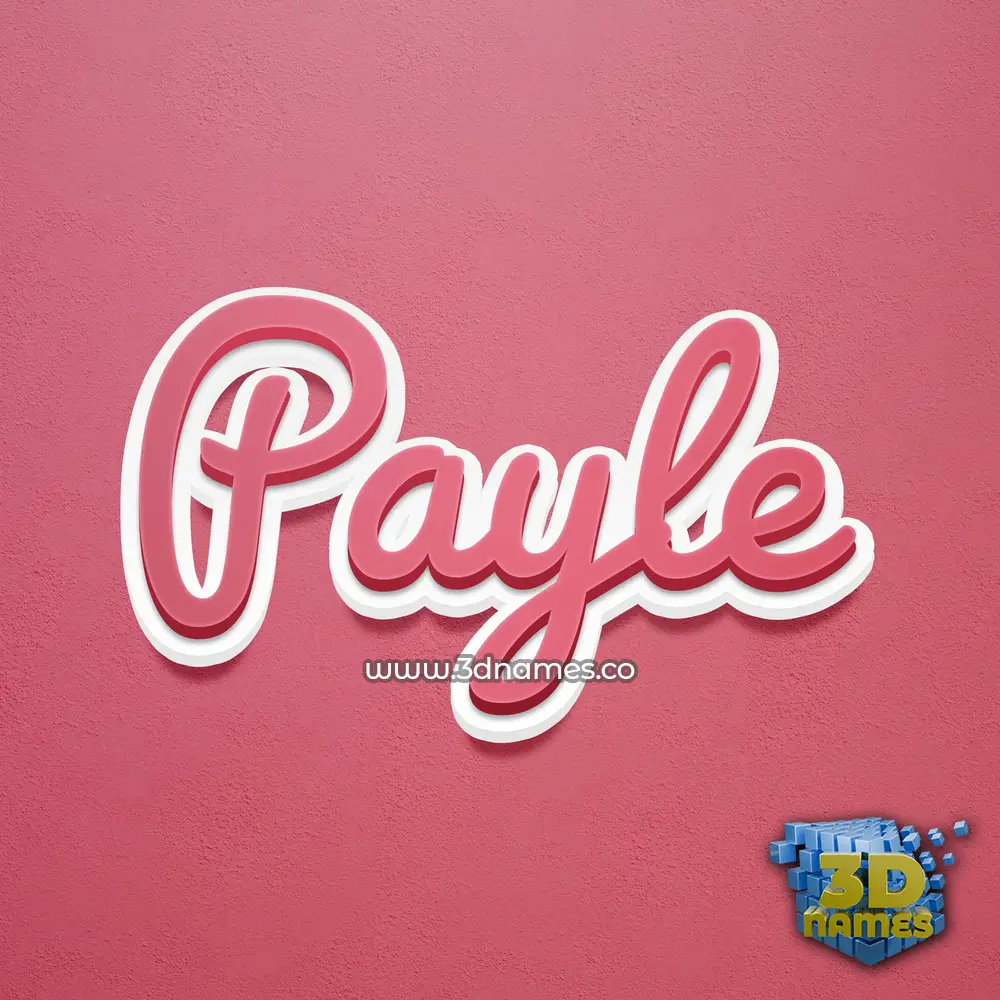 payle in Red Scribble style - 3D name wallpaper