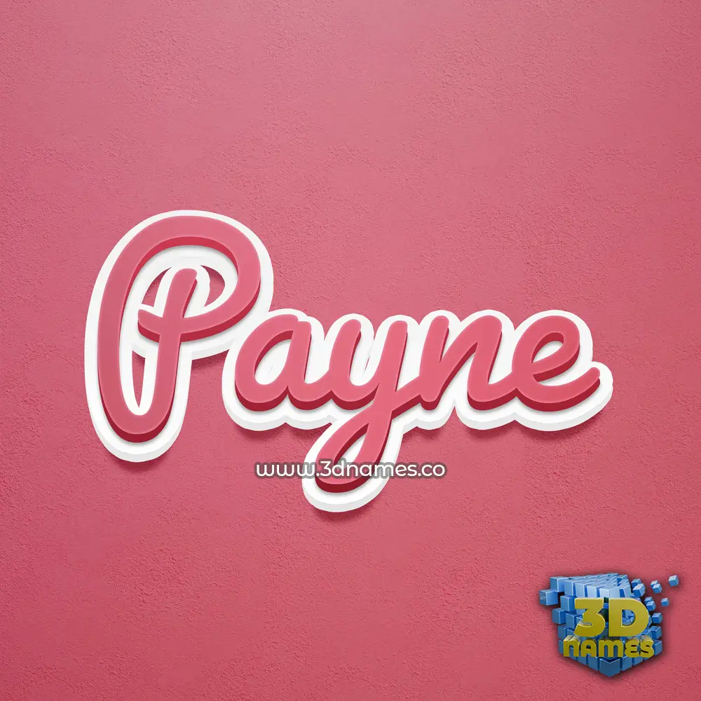 payne in Red Scribble style - 3D name wallpaper