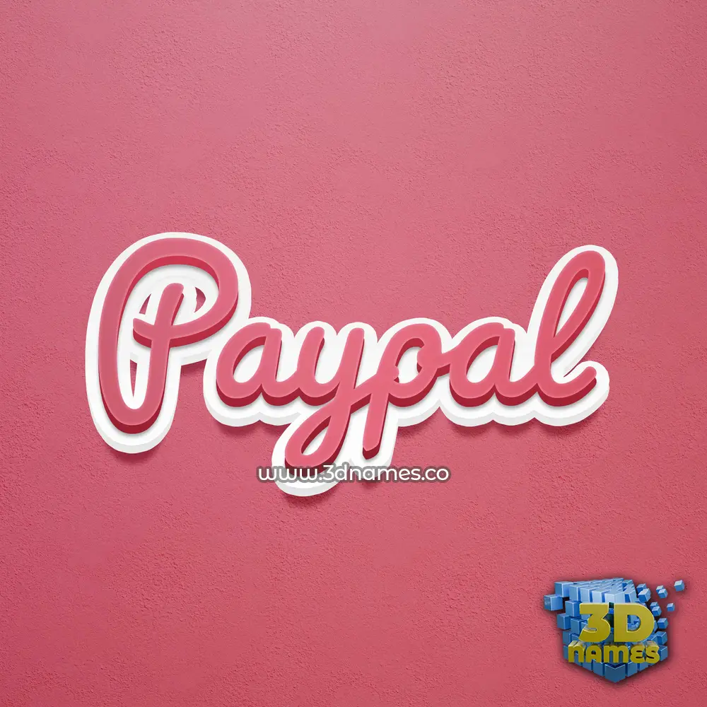 paypal in Red Scribble style - 3D name wallpaper