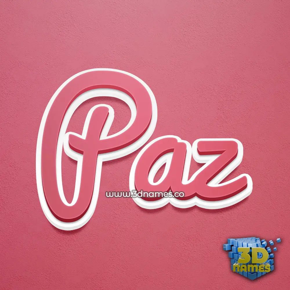 paz in Red Scribble style - 3D name wallpaper
