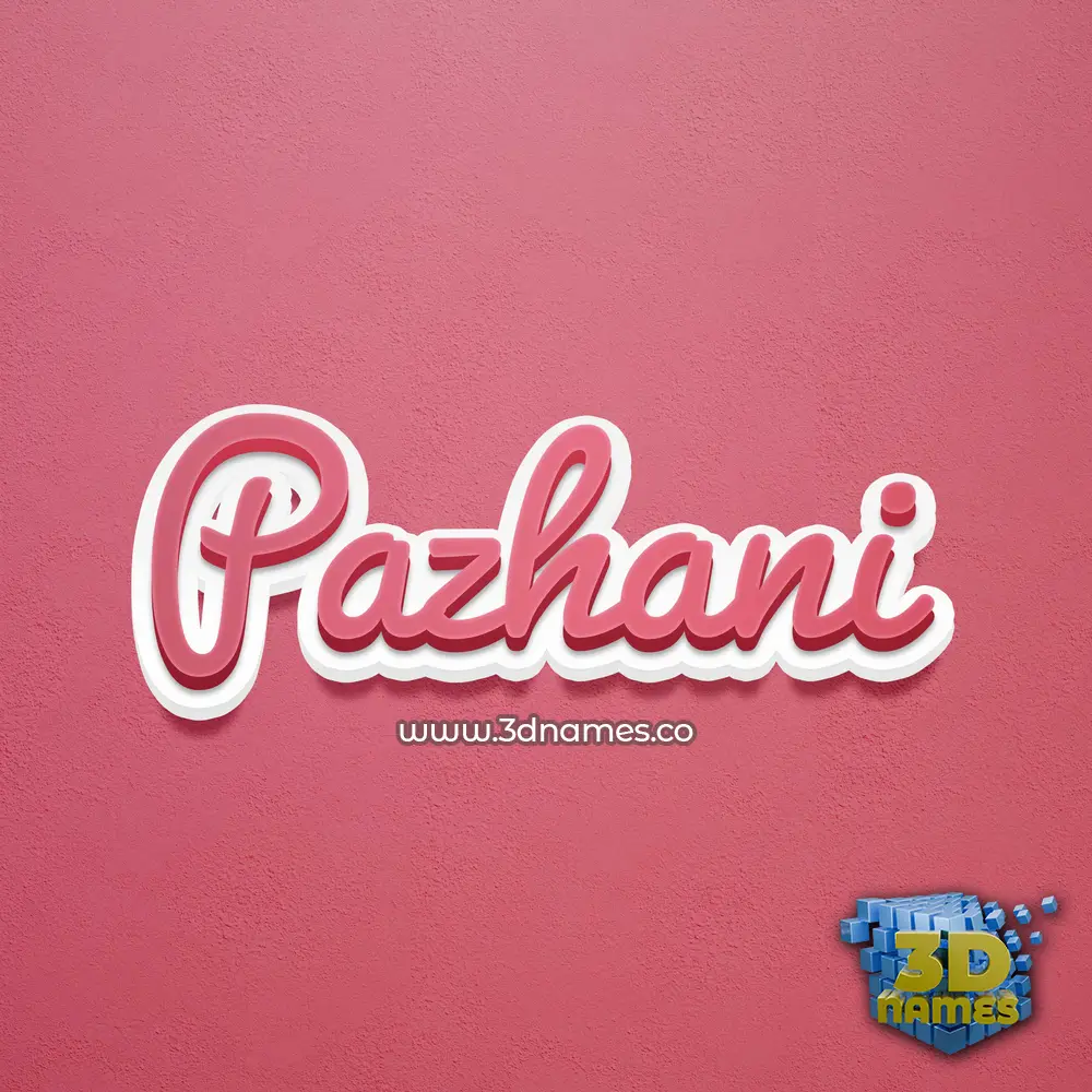 pazhani in Red Scribble style - 3D name wallpaper