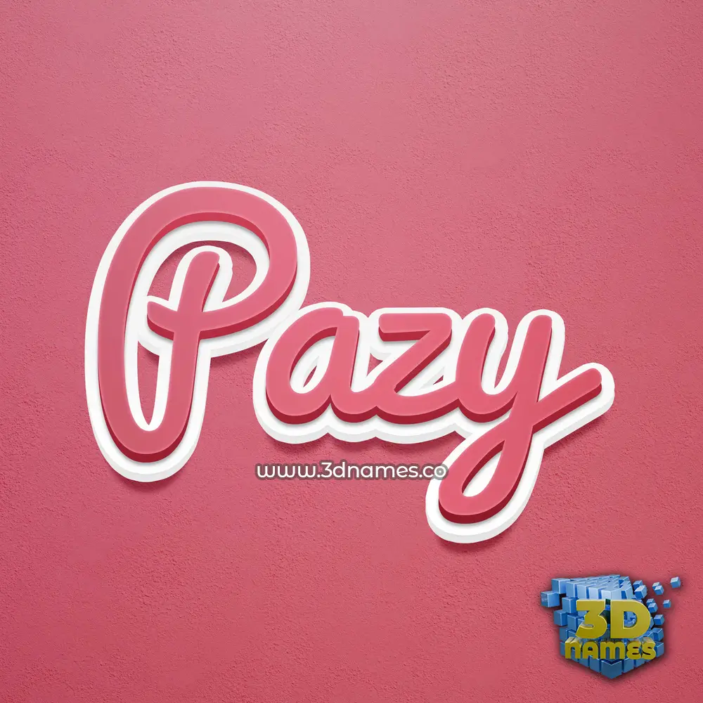 pazy in Red Scribble style - 3D name wallpaper