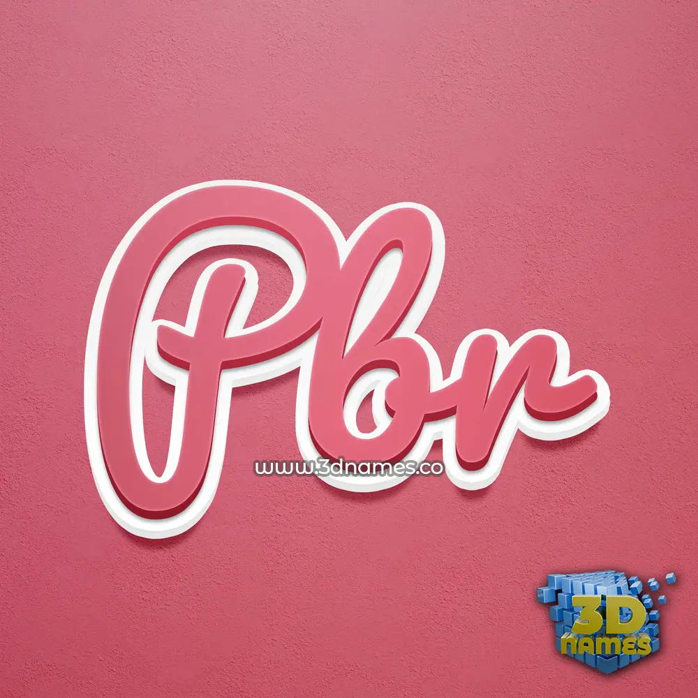 pbr in Red Scribble style - 3D name wallpaper