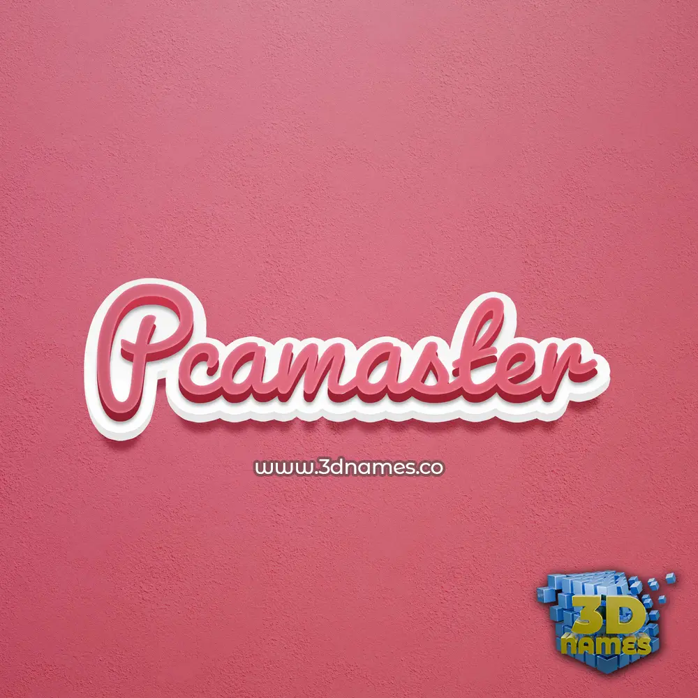 pcamaster in Red Scribble style - 3D name wallpaper